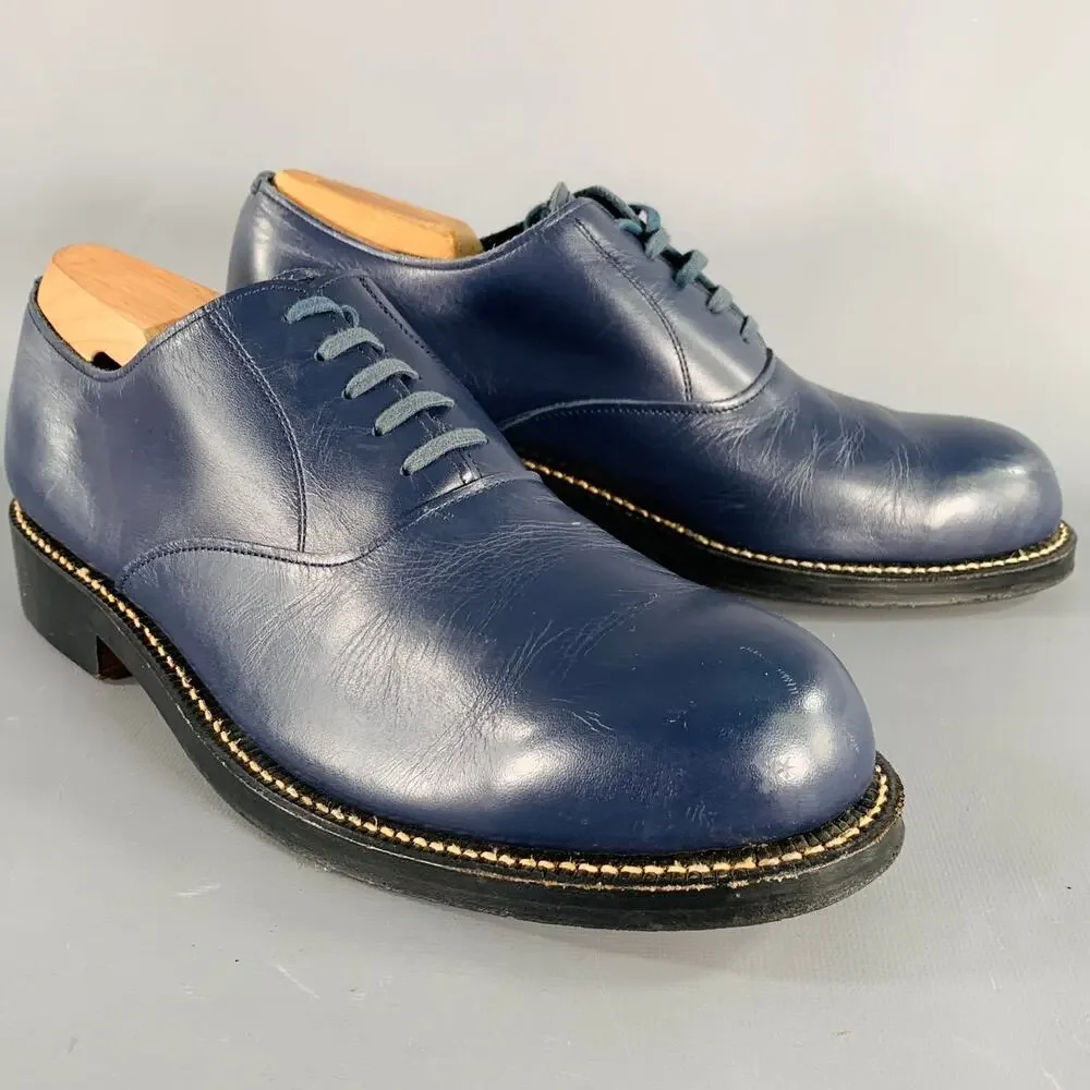 COMME des GARCONS HOMME Size 7.5 Navy Leather Oxford Lace-Up Shoes